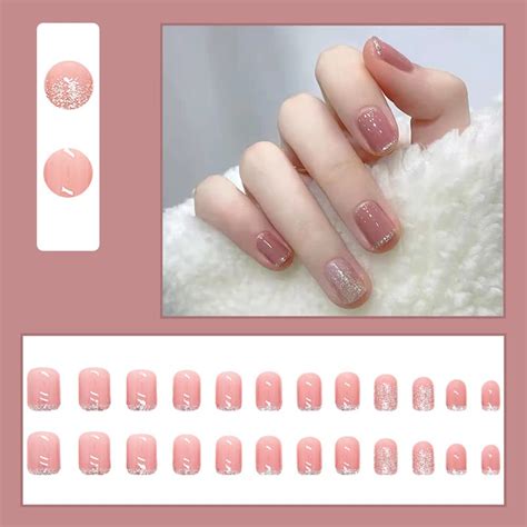 Buy 24 PCS Press On Nails Stick On Nails for Women Girls Fake Nails ...