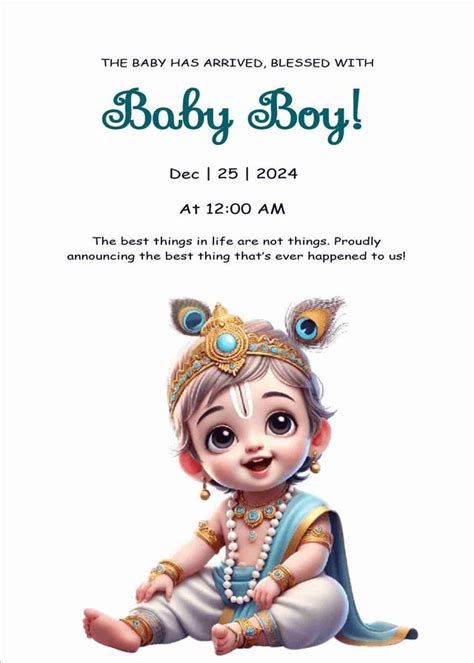Beautiful Free Birth Announcement Cards Online | Editable Templates