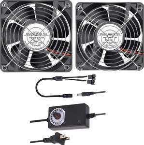 Enormity 2pc 12038mm DC Fan, Grill 12V, with 120V-240V AC Plug ...