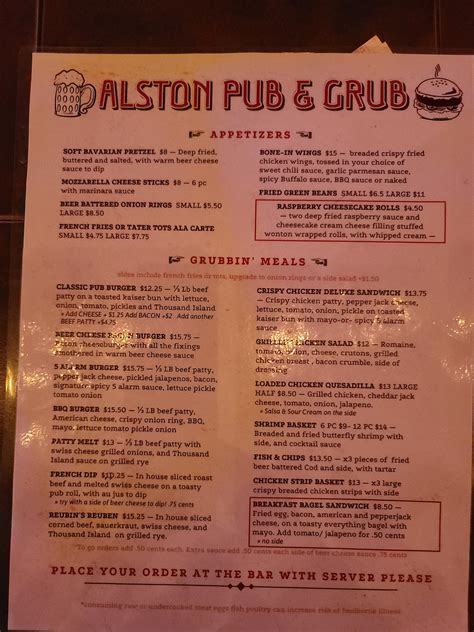 Alston Pub & Grub, Rainier - Menu, Reviews (64), Photos (37) - Restaurantji