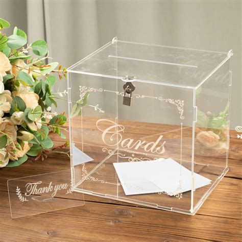 Clear Acrylic Wedding Card Box With Lock