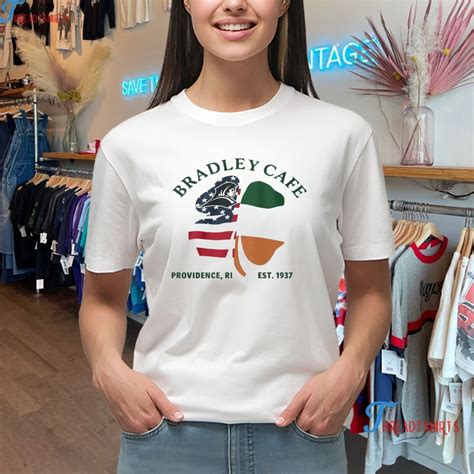 Bradley Cafe Providence Ri Est 1937 Shamrock Usa Ireland Flag T-Shirt, hoodie, longsleeve tee