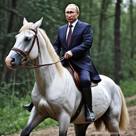 Vladimir Putin riding a horse | Stable Diffusion Online