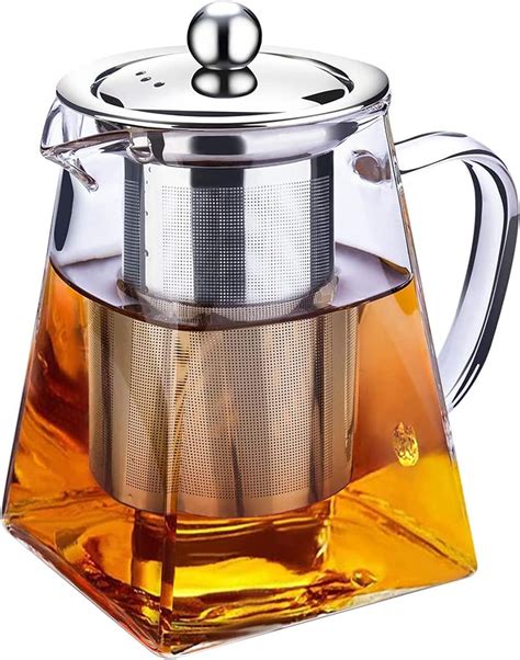 Clear Glass Teapot with Infuser Tea Strainer Pot Stainless Steel in ...