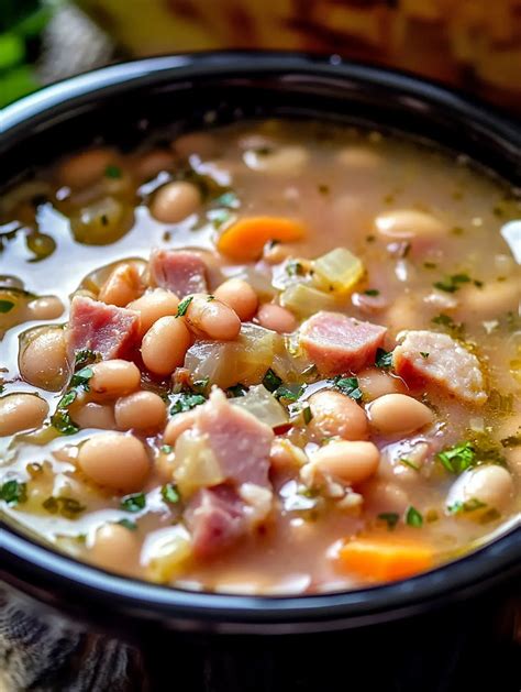 Cozy Crockpot Navy Bean and Ham Soup: Homemade Comfort ## Conversation