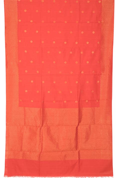 Persimmon Orange Chhattisgarh Tussar Silk Saree 10059715 – Avishya.com