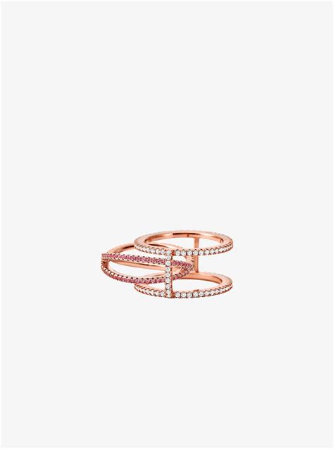 MICHAEL KORS 中国官方在线精品店 - “X” 造型玫瑰金色戒指