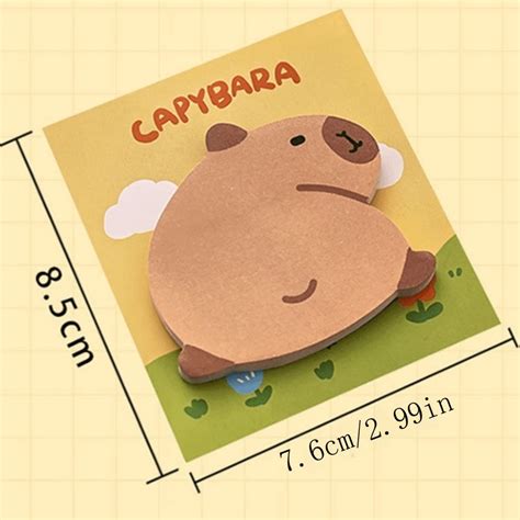 1 Boek 30 Vellen Cartoon Capybara Vormige Sticky Notes, Leuke Student ...