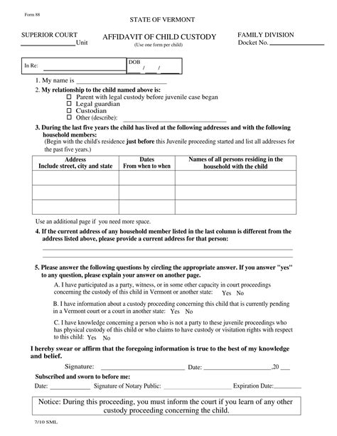 Printable Custody Forms | Plan Your Year Easily!