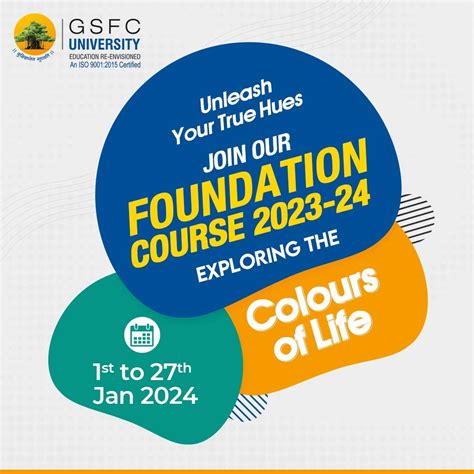 Foundation Course 2023 | GSFC University, Vadodara
