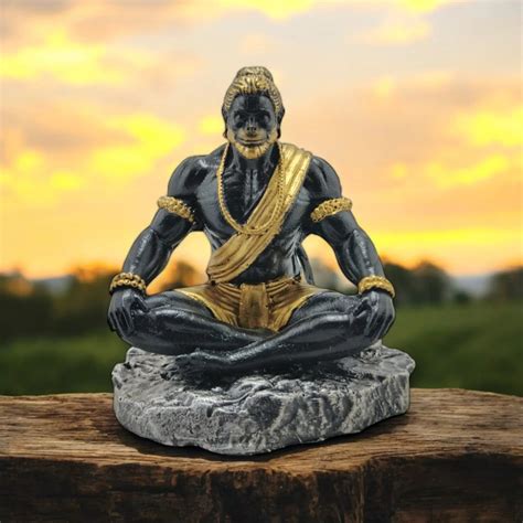 Resin Statue of Lord Hanuman in Meditation - Symbol of Strength and De ...
