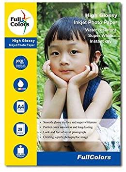 Full Colors 210 GSM A4 210x297mm Photo Paper High Glossy – Pack of 4 ...