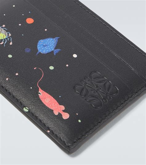 x Suna Fujita Simple Deep Sea leather card holder in black - Loewe ...