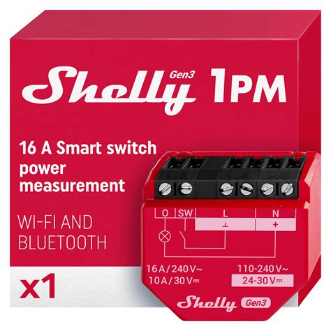 Shelly1pm Gen3 Wifi Relay Switch With Current Measurement 16 Light ...