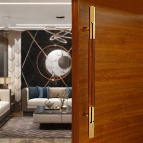 Lapo Viana 24 Inch Main Door Handle Wooden And Glass | Desertcart INDIA