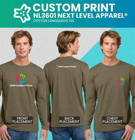 Custom Cotton Long Sleeve Tee, Personalized Long Sleeve Shirts, Custom Text Logo Photo Design ...
