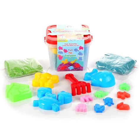 Buy Chanak 1kg Creative Sand Box for Kids, Sand Kit with 5 Large Moulds ...