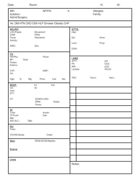 Nursing Report Sheet Template - Fill Out, Sign Online and Download PDF ...