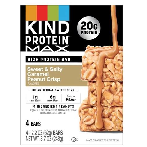 KIND Protein Max High Protein Snack Bar Sweet & Salty Caramel Peanut ...