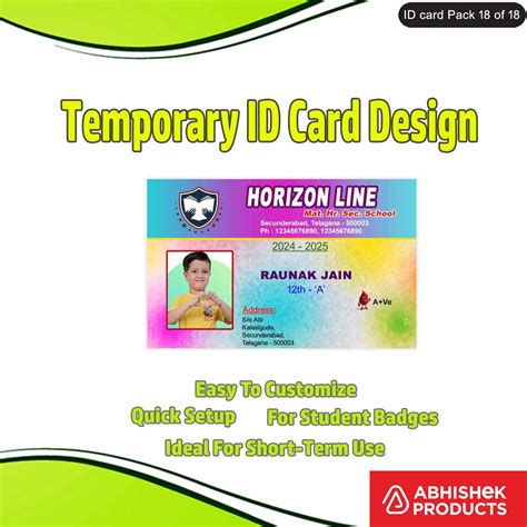 18/18 Temporary ID Card Design Files - 50 PSD PhotoShop Templates ...