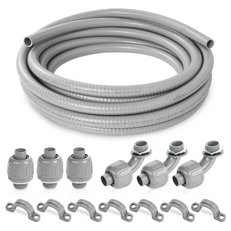 Yariwiz 1/2 inch PVC Electrical Flexible Conduit 25 Feet with 3 PCS of ...