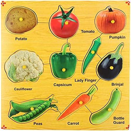 DgCrayons Wooden Colorful Educational Board for Kids with Knobs Puzzle ...