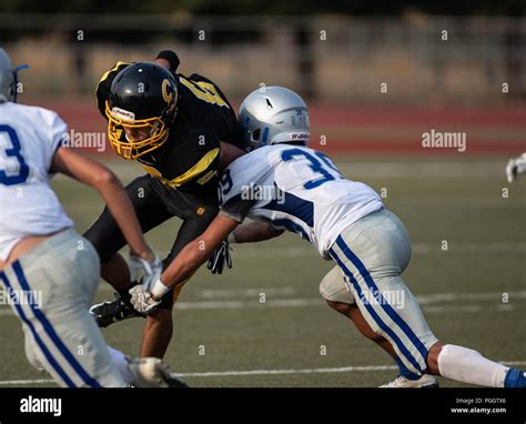 Football action with McQueen High School junior varsity at Enterprise ...