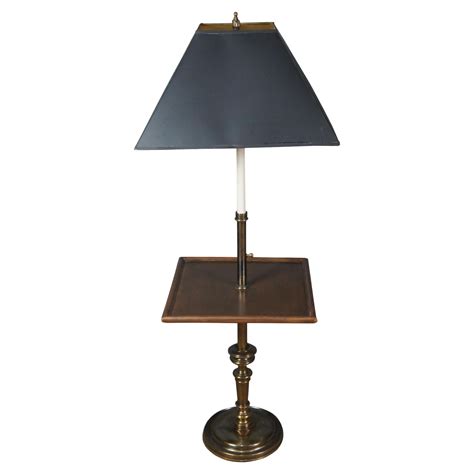 Stiffel Mid Century Brass Wood Candlestick Floor Side Table Lamp 52 ...