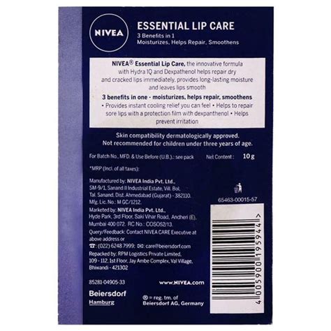 Buy Nivea Essentials Lip Balm 10 gm | 19 Minutes Delivery | Apollo Pharmacy