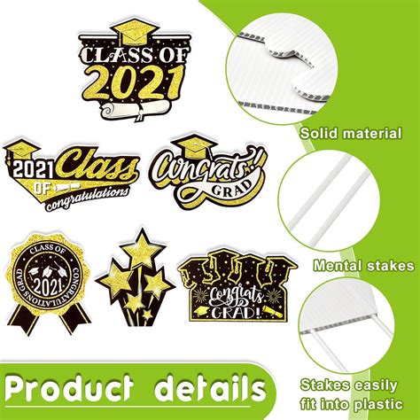 Buy Jetec 8 Pieces Graduation Yard Signs Outdoor Lawn Decorations Class ...