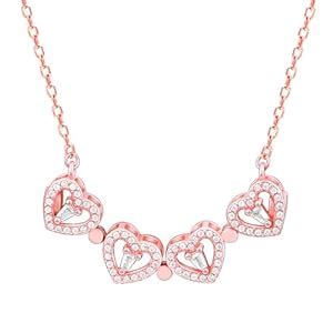 GIVA 925 Silver Rose Gold Clover Heart Magnet Necklace|Gift for ...