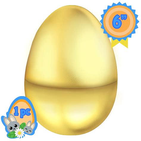 Buy Totem World 6 Inch Jumbo Fillable Gold Metallic Plastic Easter Egg ...