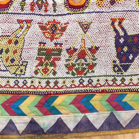 White Beaded Toran With Animal Motifs