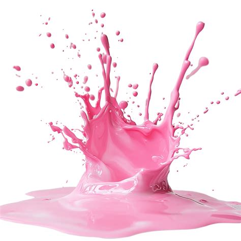 A vibrant splash of pink paint creates dynamic patterns against a clean ...