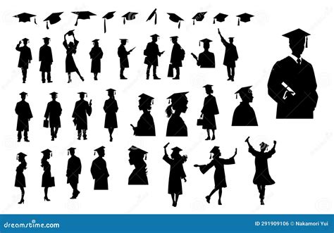 Graduate, Graduated at University Silhouette, Happy Graduation Activity Stock Illustration ...