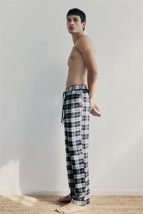 2-pack Flannel Pyjama Pants - Black/White check - Men | H&M AU