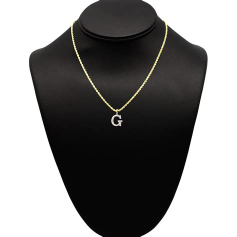 Diamond Block Letter G .10ct- Pendant - Golden Hand Jewellery