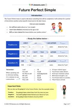 Future Perfect Tense Chart 的图像结果