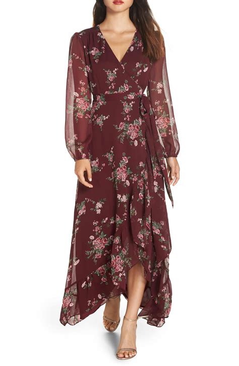 WAYF Meryl Long Sleeve Wrap High-Low Cocktail Dress | Nordstrom | Long ...
