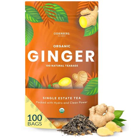 Amazon.com : Organic Ginger Tea — 100 Tea Bags | Organic Herbal Tea ...