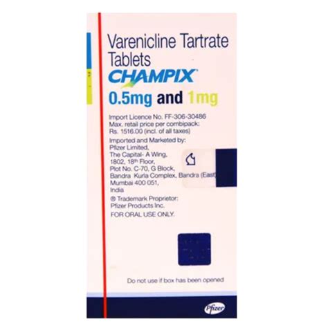 Champix 0.5mg AND 1mg Tablet - Medehub