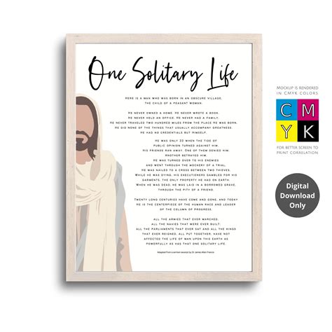 One Solitary Life Inspirational Wall Art Printable | Christian Decor ...