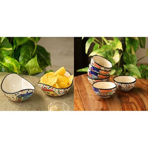 Buy ExclusiveLane Ceramic Bowl Ceramic Serving Bowls for Snacks - 190ml ...