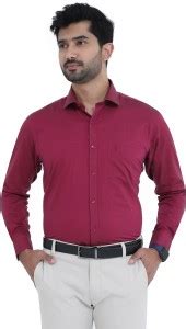 MCR Men Solid Formal Maroon Shirt - Buy MCR Men Solid Formal Maroon ...