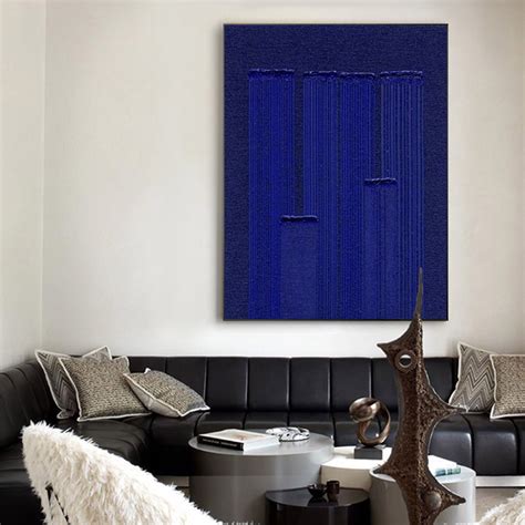 Large Klein Blue Painting Modern Minimalist Painting Klein Blue 3D ...