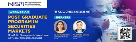 Webinar on Post Graduate Program in Securities Markets (Portfolio ...