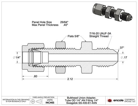 SWAGELOK SS-400-A-4AN 1/4 Tube X 1/4 AN Female Flare, 60% OFF