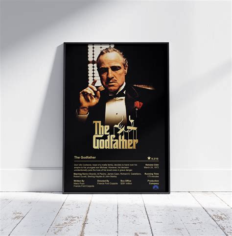 The Godfather Movie Poster - Marlon Brando 1972 Epic Crime Drama Film ...