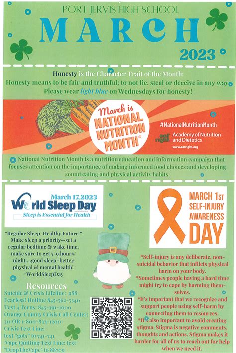 PJHS: March Character Trait of the Month | Port Jervis High School