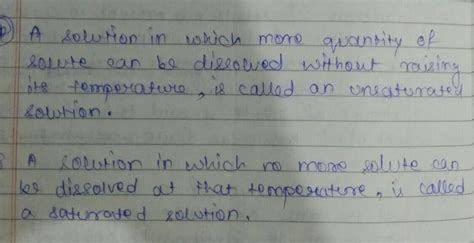 Explain the following giving examples 1: saturated solution 2 ...
